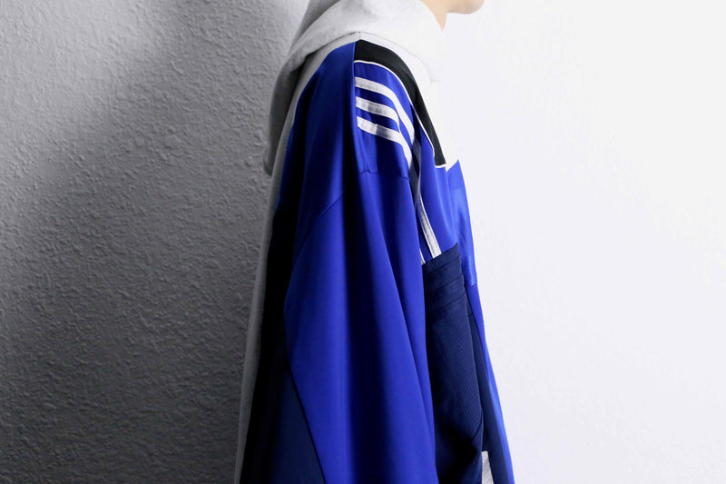 "Re:make" track×sweat docking dolman big hoodie