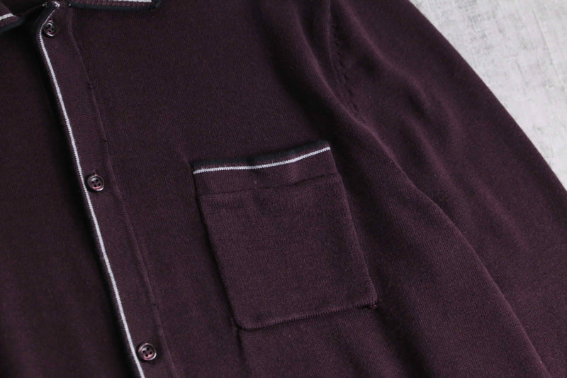 bordeaux stripetip knit polo