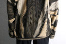 “TUNDRA” wave geometric 3D design knit