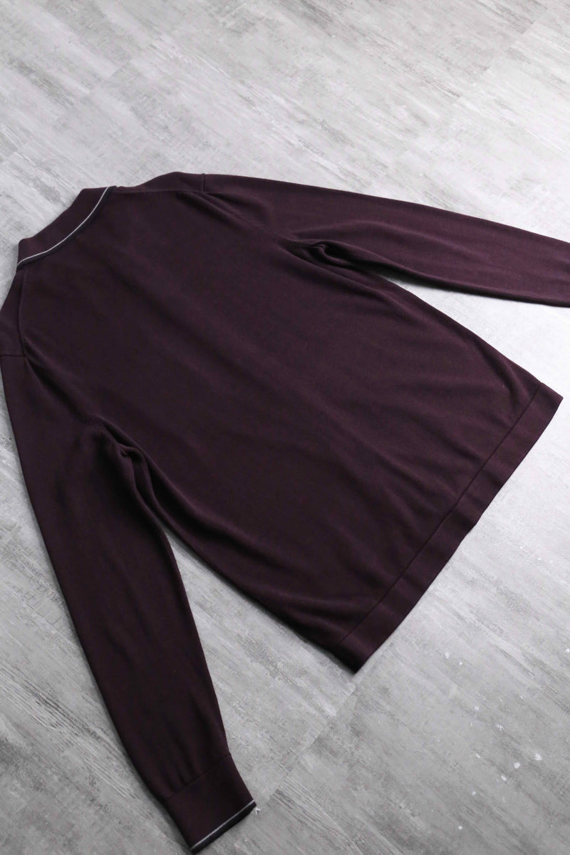 bordeaux stripetip knit polo
