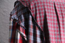 "Re:make" asymmetry check half button shirt
