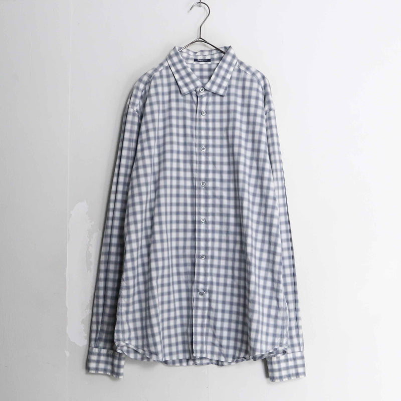 “Zegna Sport” gray shadow check cotton shirt