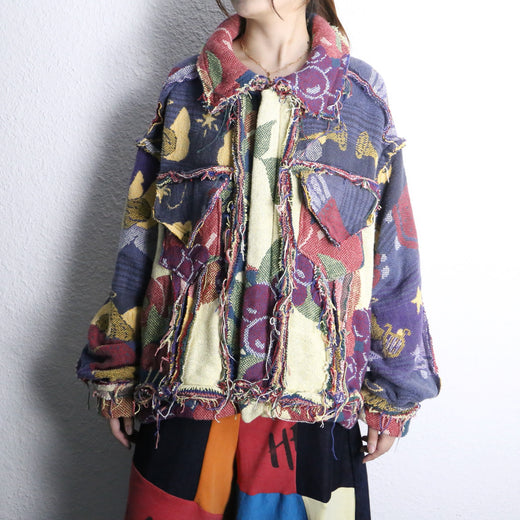 "Re:make" rug zip tracker jacket