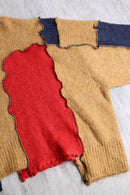 “Re:make” multi knit patchwork sweater