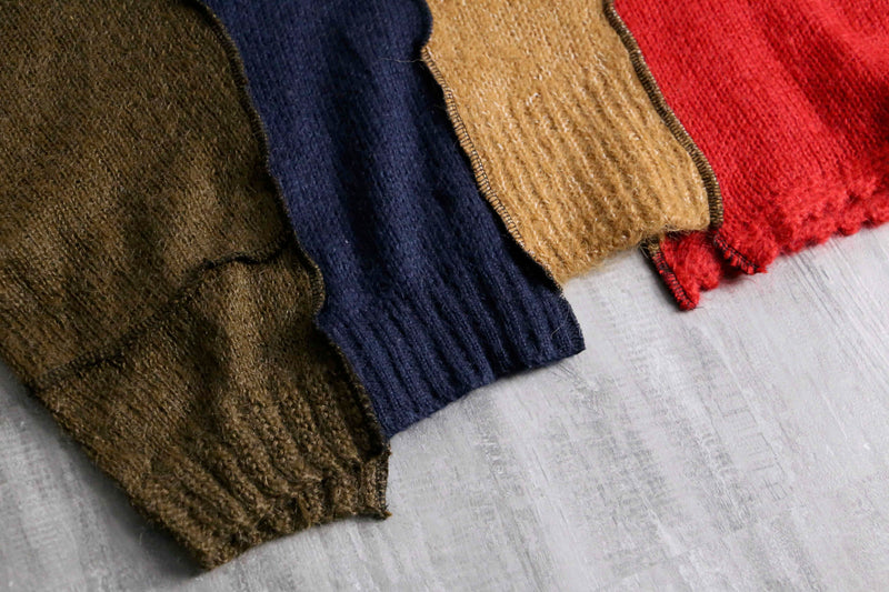 “Re:make” multi knit patchwork sweater