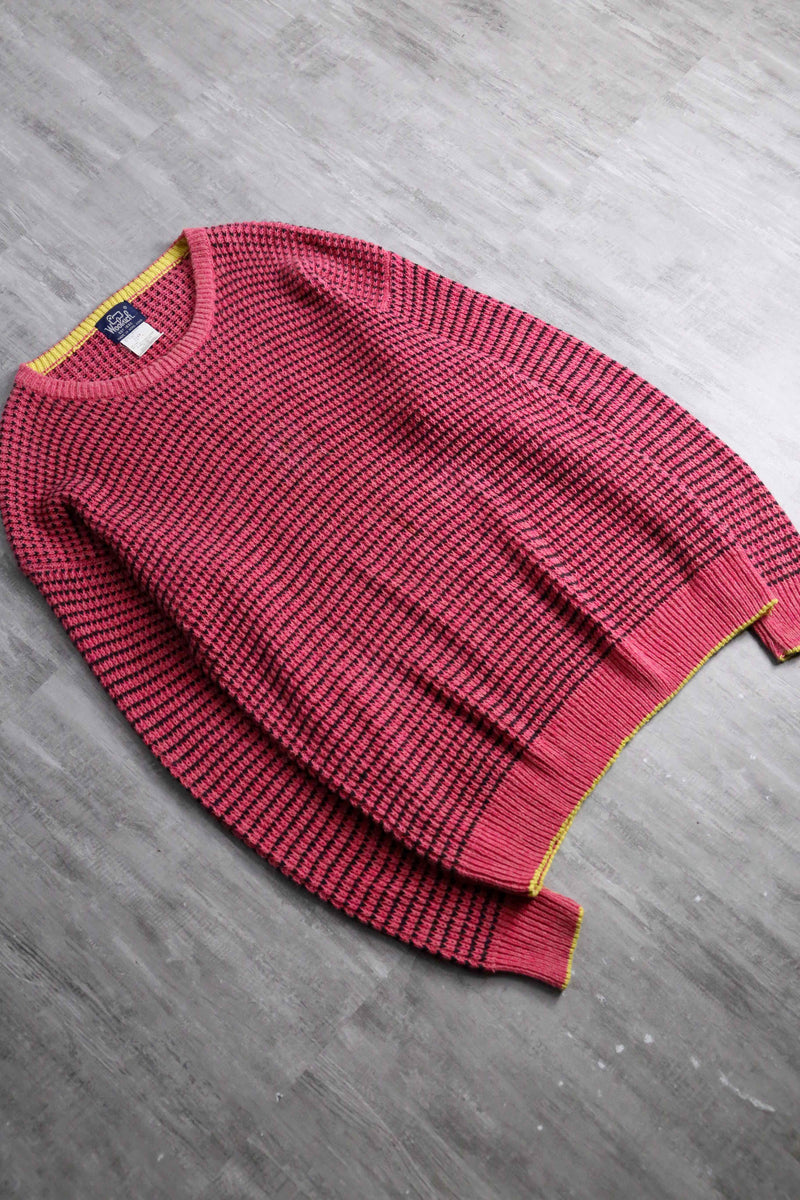 "Wool rich" birdseye design linen cotton knit