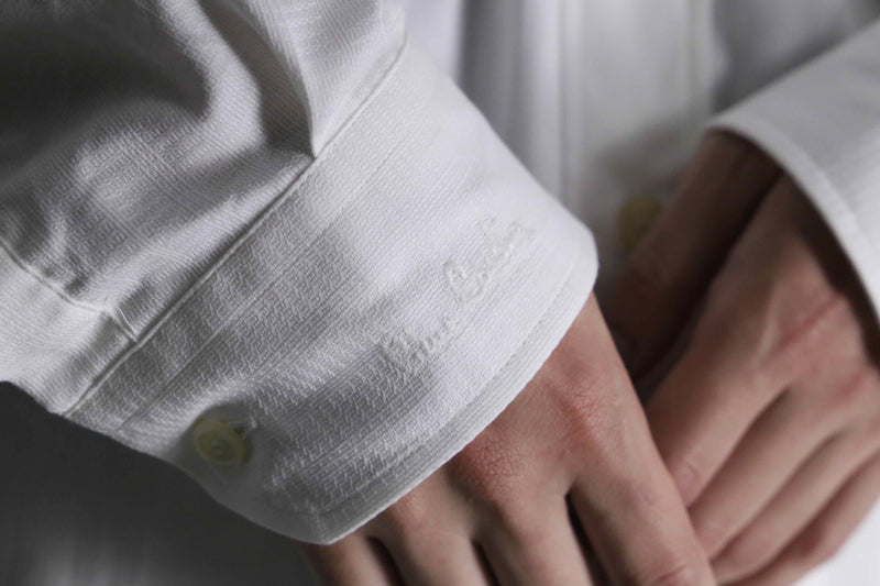 ”pierre cardin” white imperial collar stripe shirts