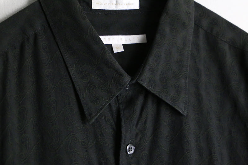 "PERRY ELLIS" black paisley dress shirt