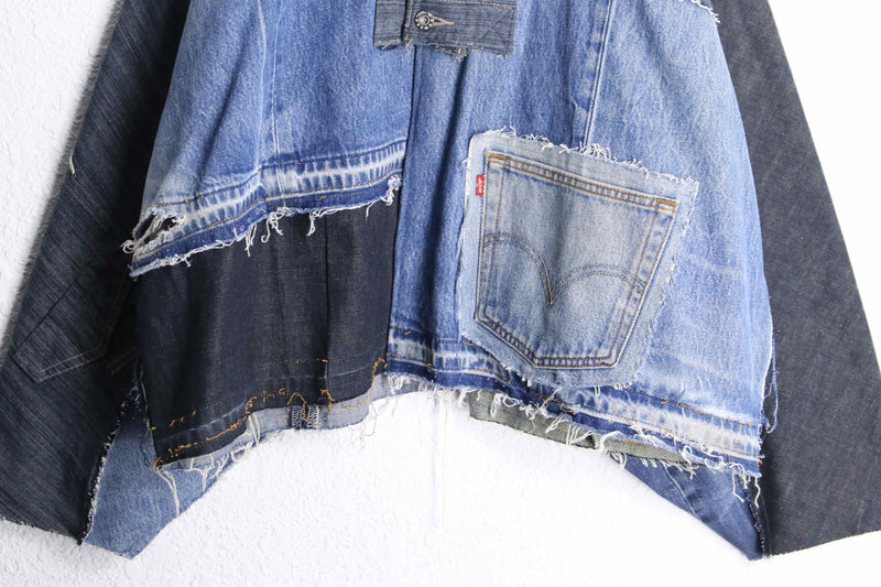 "Re:make" patchwork denim china jacket