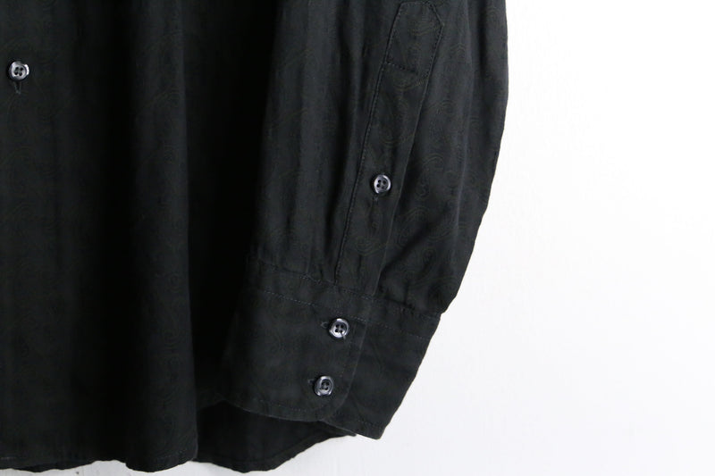 "PERRY ELLIS" black paisley dress shirt