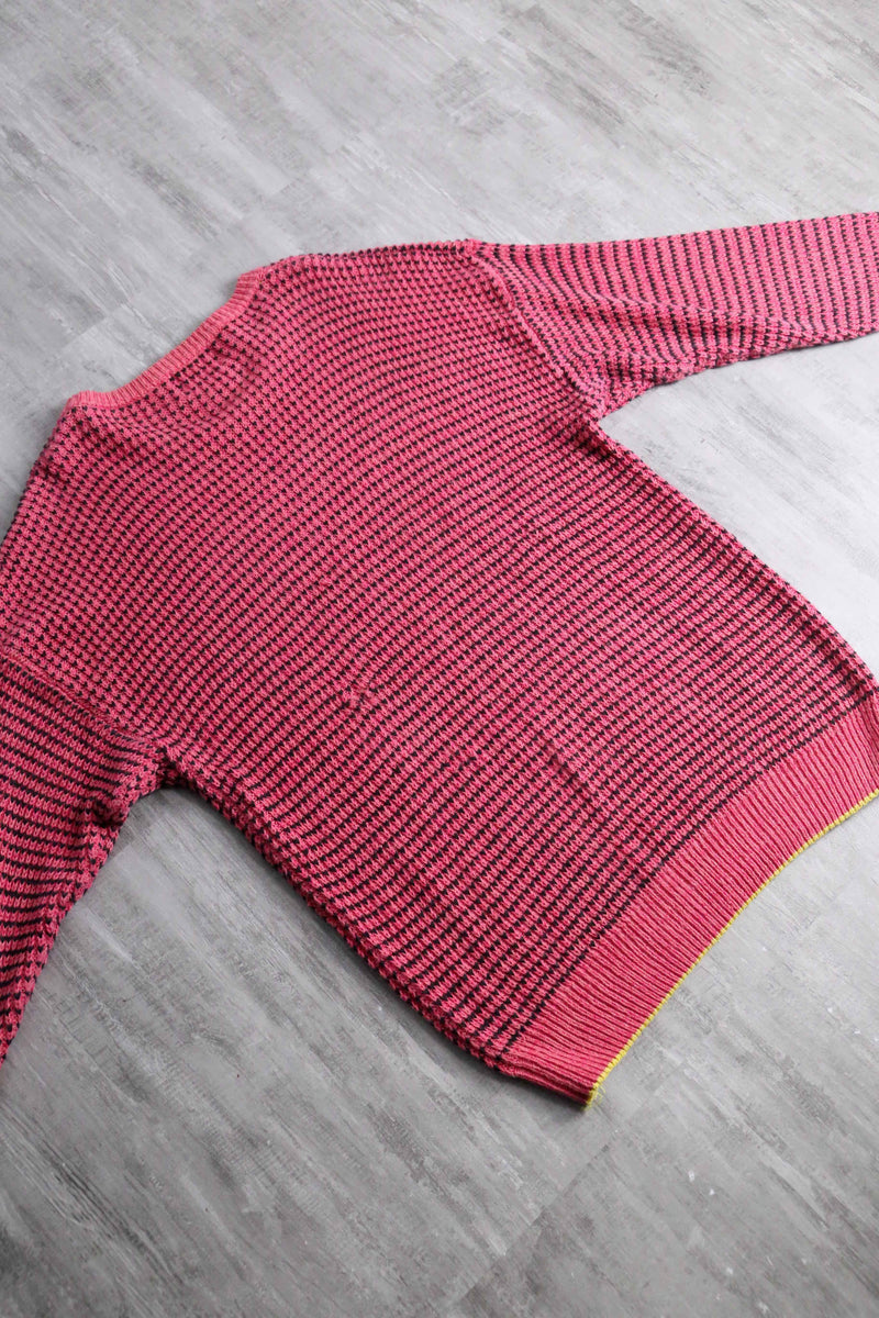 "Wool rich" birdseye design linen cotton knit