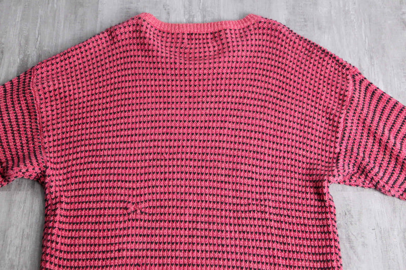 "Wool rich" birdseye design linen cotton knit