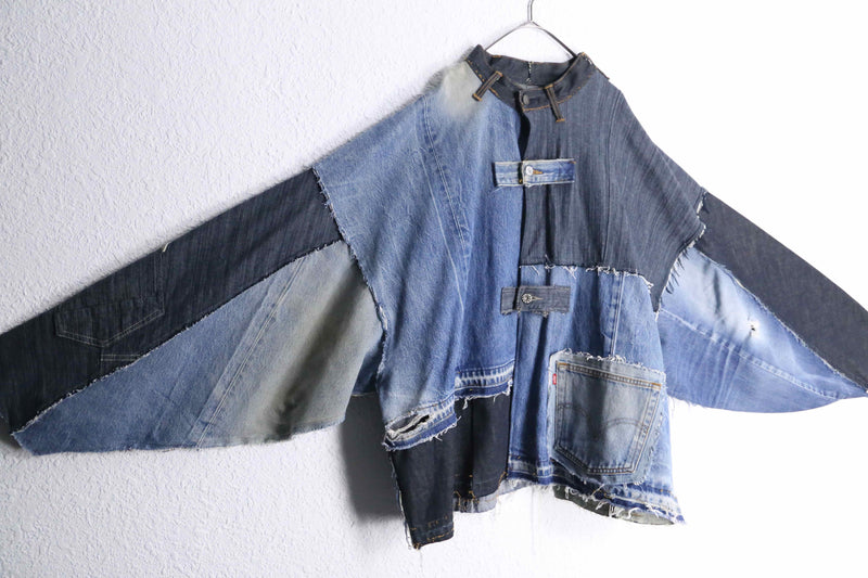 "Re:make" patchwork denim china jacket