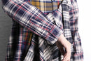"Re:make" check asymmetry patckwork shirt pullover