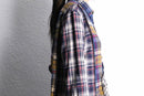 "Re:make" check asymmetry patckwork shirt pullover