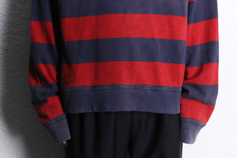 "Timberland" red × black border long T-shirt
