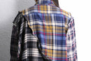 "Re:make" check asymmetry patckwork shirt pullover
