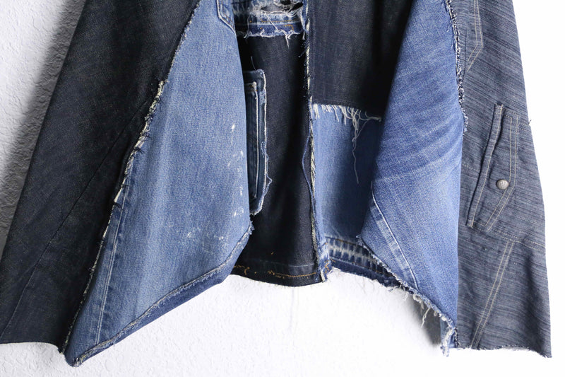 "Re:make" patchwork denim china jacket