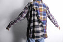 "Re:make" check asymmetry patckwork shirt pullover