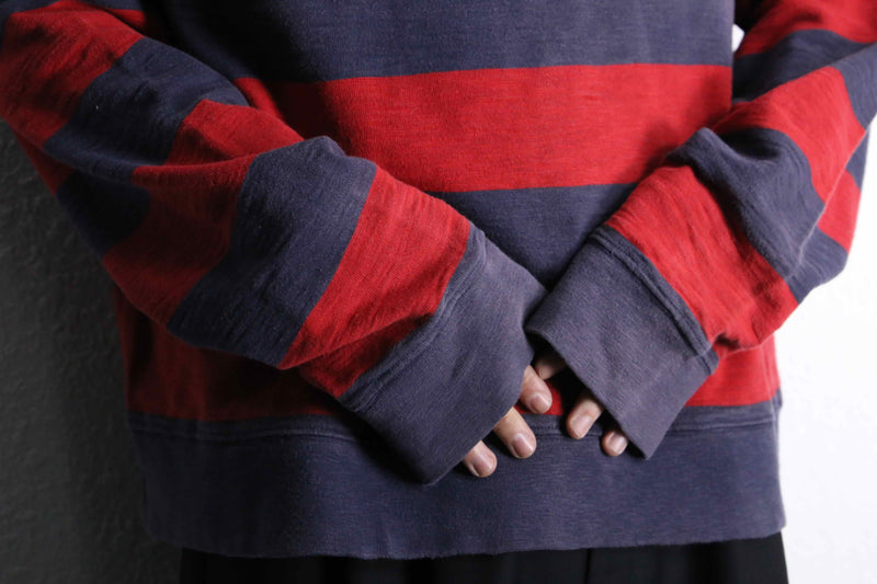 "Timberland" red × black border long T-shirt