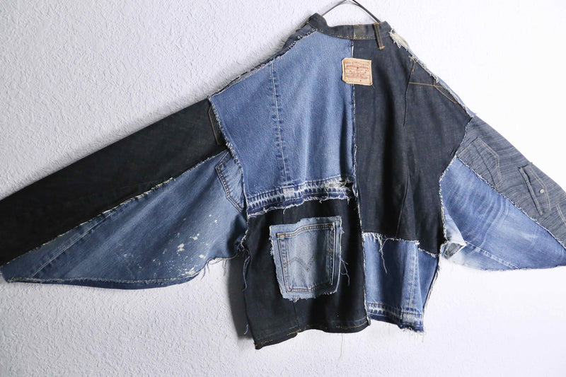 "Re:make" patchwork denim china jacket