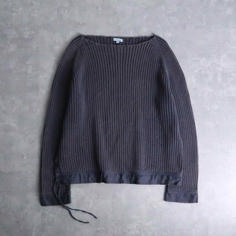 grayish purple color spread neck knit