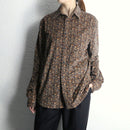 total flower pattern corduroy shirt