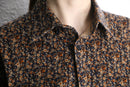 total flower pattern corduroy shirt