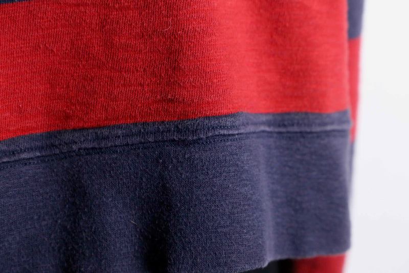 "Timberland" red × black border long T-shirt