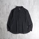 black color white dot sheer L/S shirt