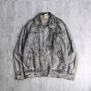 washed zip up denim jacket