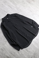 black color white dot sheer L/S shirt