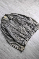 washed zip up denim jacket