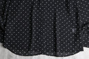 black color white dot sheer L/S shirt