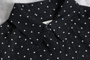 black color white dot sheer L/S shirt