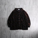 1990s botanical pattern sheer velours shirt