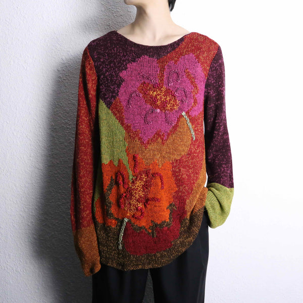 warm color loose silhouette summer knit