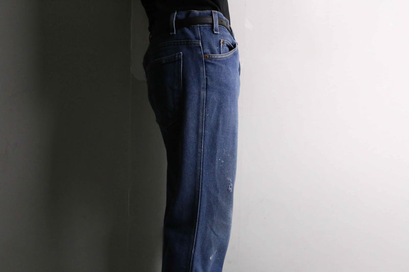 "Levi's 517" USA made indigo blue cotton & poly boots cut denim