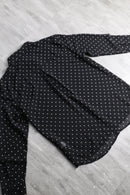 black color white dot sheer L/S shirt