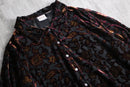 1990s botanical pattern sheer velours shirt