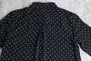 black color white dot sheer L/S shirt
