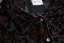 1990s botanical pattern sheer velours shirt