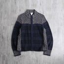”chico’s”dark torn zip-up knit