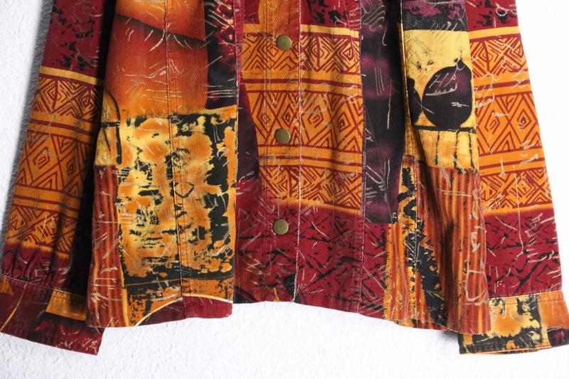 “CHICO’S” mulch switch pattern corduroy tracker jacket