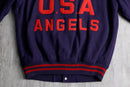 “MLB” dark purple varsity jacket : Angels