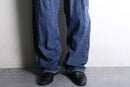 blue wide denim cargo pants