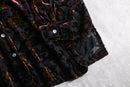 1990s botanical pattern sheer velours shirt