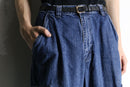 blue wide denim cargo pants