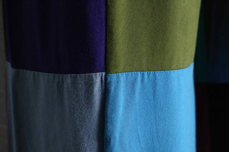 multi color patchwork wide flare easy pants