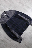 ”chico’s”dark torn zip-up knit